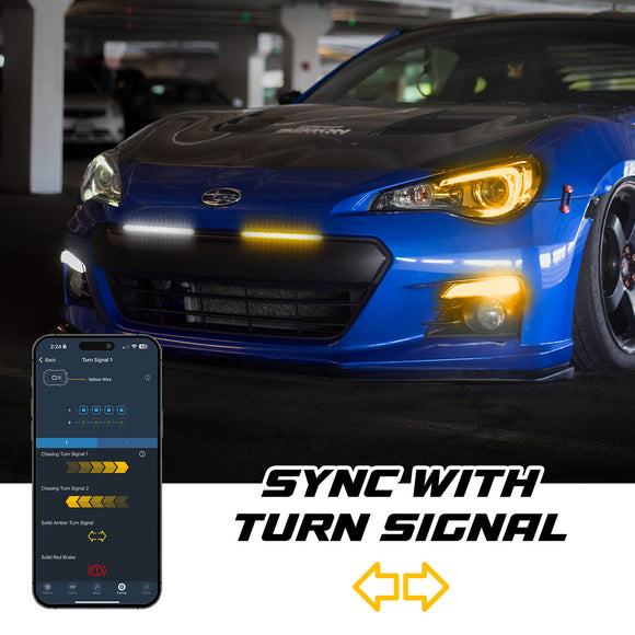 XK Glow 14in XKmax DRL Truck Grill Flexible Light App Cntl Bar 2pc