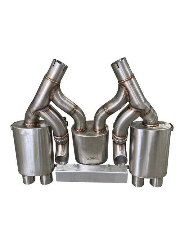 M3/M4 Rear Exhaust System 3 Can w valves (maad maxx) - black tips 2014+ M3 / M4