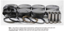 Mahle MS Piston Set BBC 468ci 4.310in Bore 4.00in Stroke 6.135in Rod .990 Pin 28cc 10.6 CR Set of 8-1