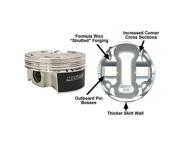 Manley 04+ Subaru WRX/STi (EJ257) 83mm Stroke 99.75mm +.25mm Size B 8.5:1 CR Extreme Duty Piston Set