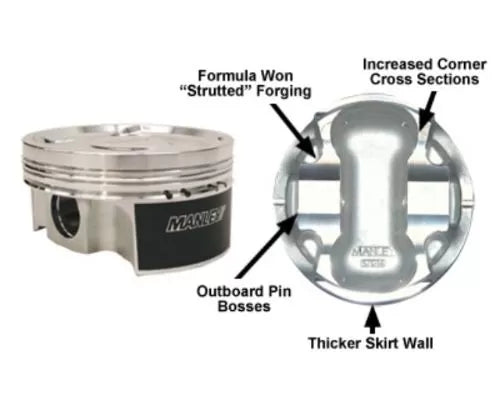 Manley Subaru WRX EJ25 99.75mm -17cc Dish 8.5:1 CR Turbo Tuff Series Piston Set w/ Rings