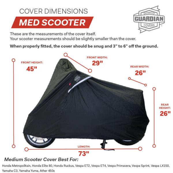 Dowco Scooter WeatherAll Plus Cover Black - Medium - 0