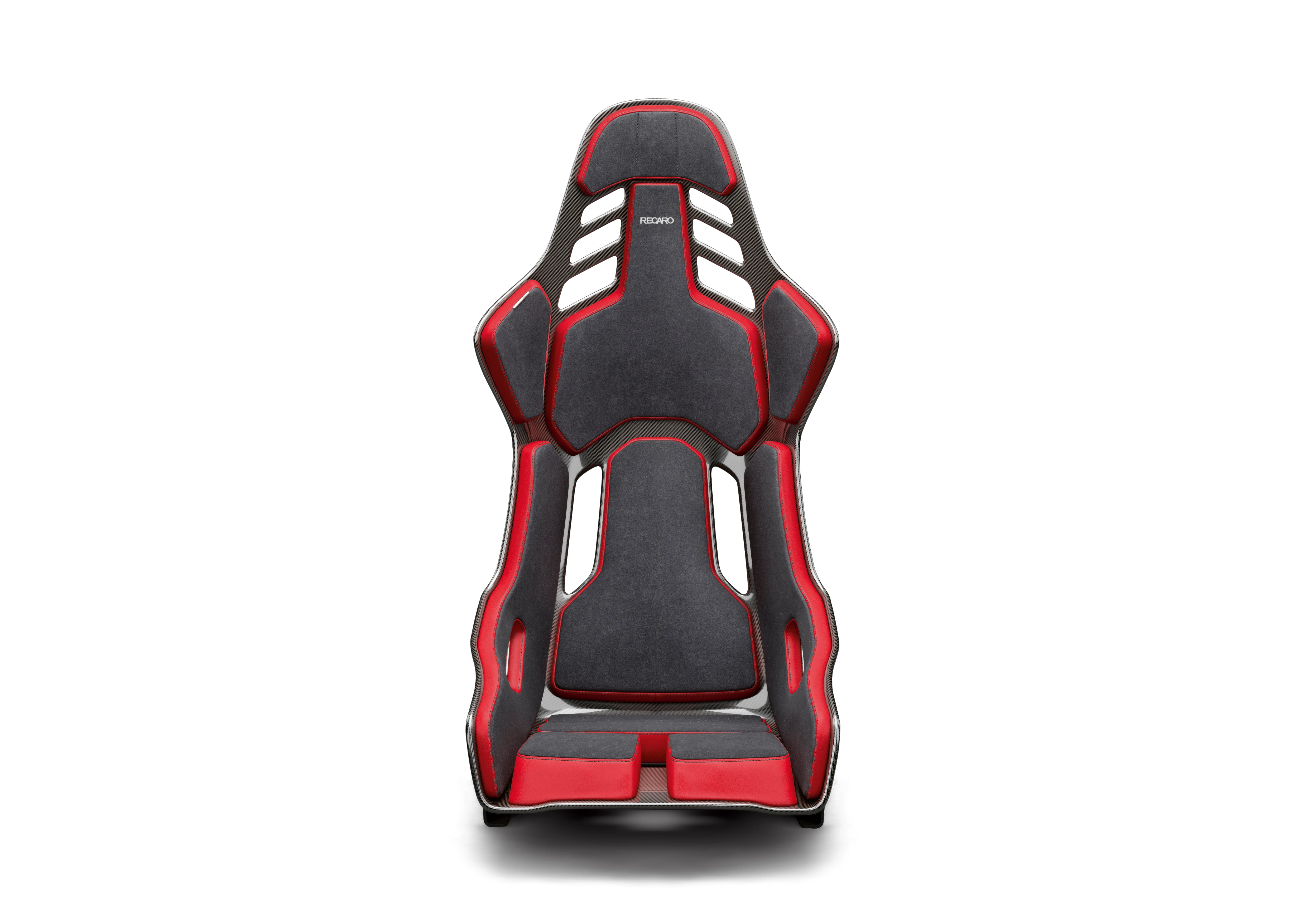 Recaro Podium CFK (CF/Kevlar) FIA/ABE Medium/Left Hand Seat - Alcantara Blk/Leather Red