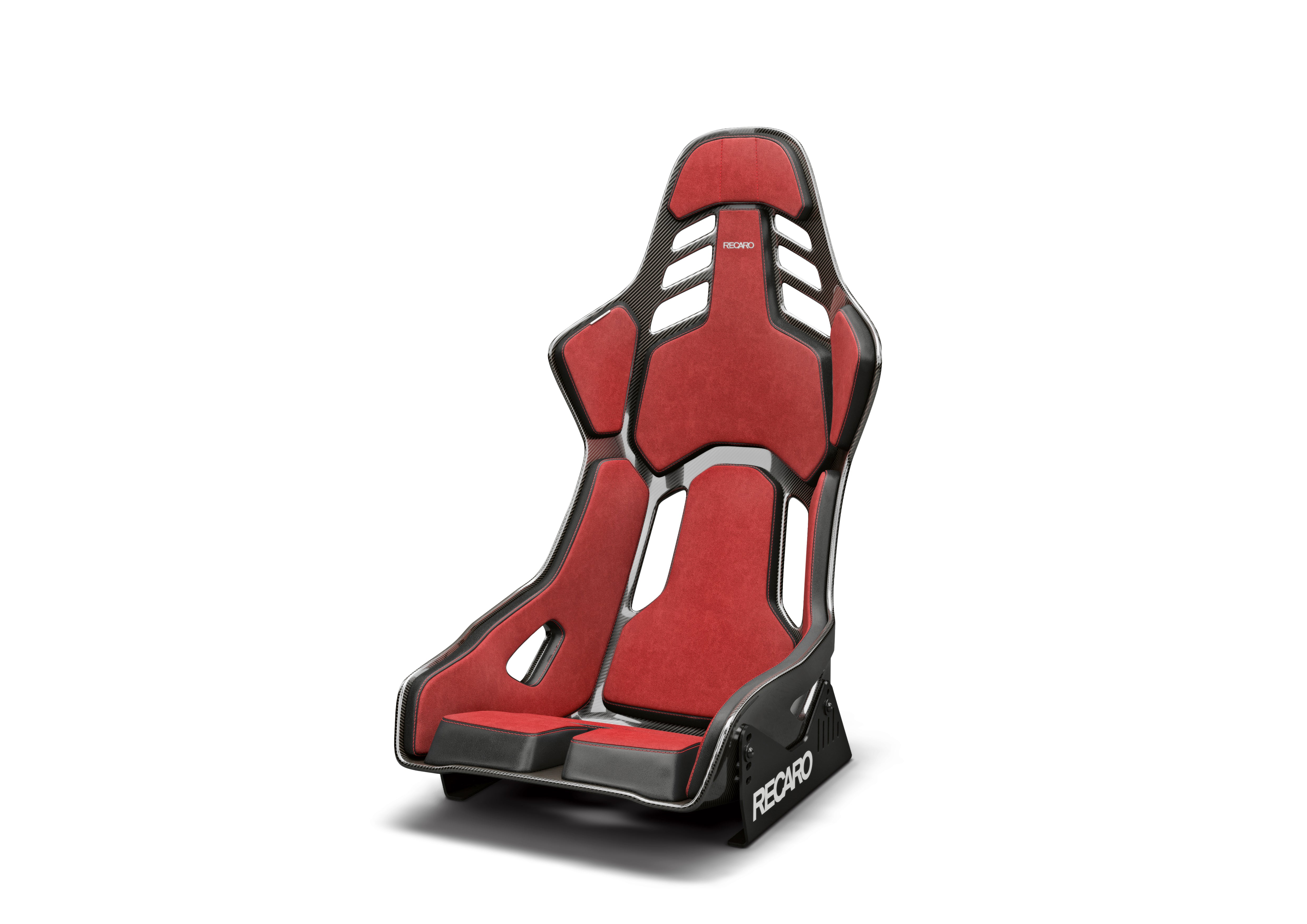 Recaro Podium CFK (CF/Kevlar) FIA/ABE Medium/Left Hand Seat - Alcantara Red/Leather Blk