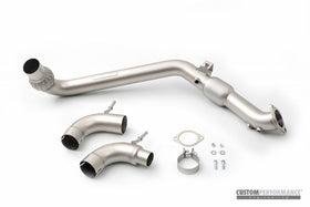 CP-e Ford EcoBoost Mustang '15-. QKspl Downpipe. Stock Flange Back. 2.25 or 3.0