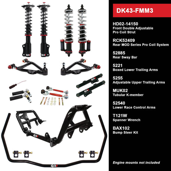 DK43-FMM3 DK43-FMM3 Level 3 Full Vehicle Drag Kit, 90-93 Mustang, W/ Shocks