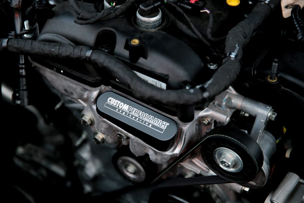 CP-e Ford EcoBoost Mustang 2.3L altrD Transverse Mount Cover l Satin Black - 0