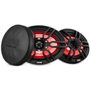 DS18 NXL Series Coaxial Marine Speaker w RGB Lights 6x9in 2-Way 125 Watts RMS 4 ohm Black w Cover-1