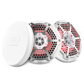 DS18 NXL-M Series Speaker w/ RGB LED Lights 6.5in 2-Way 100 Watts RMS 4 ohm White w/ Cover