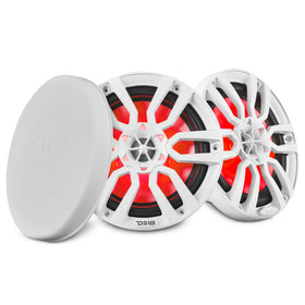 DS18 NXL Series Coaxial Marine Speaker w/ RGB Lights 8in 2-Way 125 Watts RMS 4 ohm White