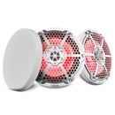 DS18 NXL-M Series Speaker w/ RGB LED Lights 8in 2-Way 125 Watts RMS 4 ohm White w/ Cover-1