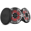 DS18 Hybrid Marine Speaker w/ Driver And RGB LEDs 8in 2-Way 350 Watts RMS 4 ohm Black w/ Covers-1