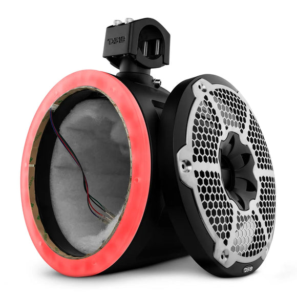 DS18 Marine And Psports Towers Speakers Not Included 10in RGB LED Lights White
