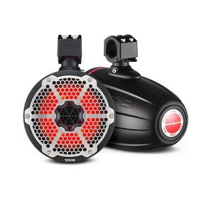 DS18 Towers With Built In Driver And Passive Radiator Tower 8in 1in 180 Watts RMS RGB LEDs White