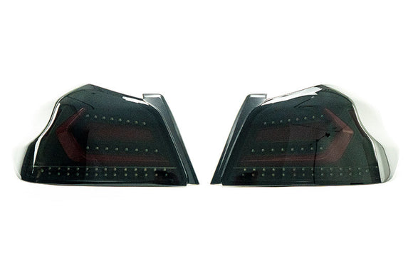 OLM Evolution Tail Lights (Smoked Lens Black Base Red Bar) - 15 WRX STI