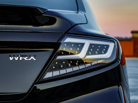 OLM Spec-AR LED Taillights (Clear Lens Black Base White Bar) - 2022 WRX