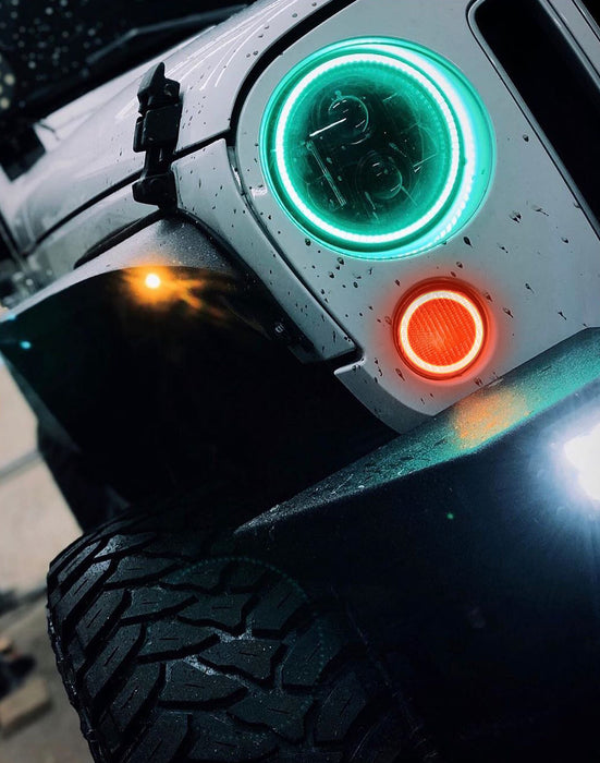 Oracle Jeep Wrangler 07-17 LED Waterproof Turn Signal Halo Kit - Amber SEE WARRANTY