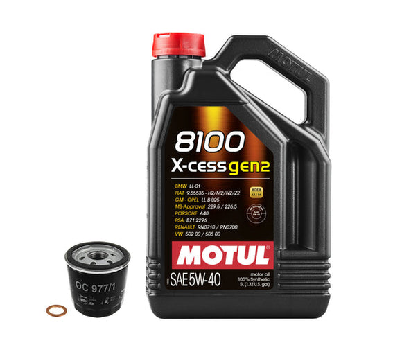 Oil Service Kit - Motul 8100 X-CESS GEN2 Synthetic Motor Oil 5W-40 - VW / 1.4T / 2013-2018 Jetta