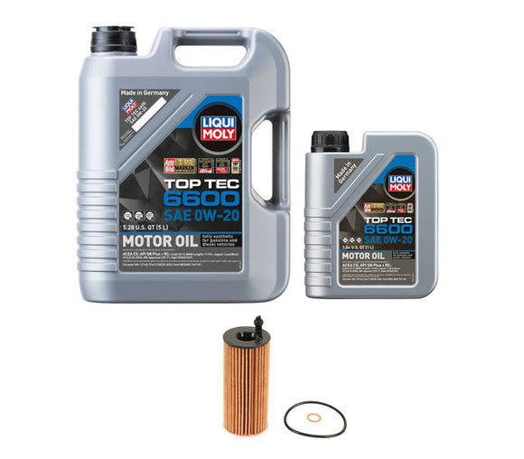 Oil Service Kit - Liqui Moly Engine Oil 0W-20 Top Tec 6600 - B46 & B48 2.0L