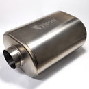 Ticon Industries 2.5in Oval (2.5in Center In / 2.5in Center Out) 17in L Ultralight Titanium Muffler-1