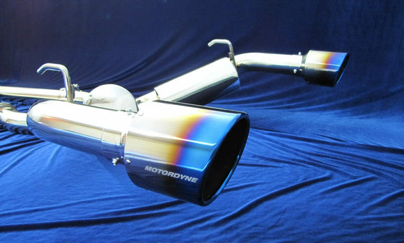MOTORDYNE 370Z EXHAUST 4.5 BLUE ROLLED TIPS (RWD)