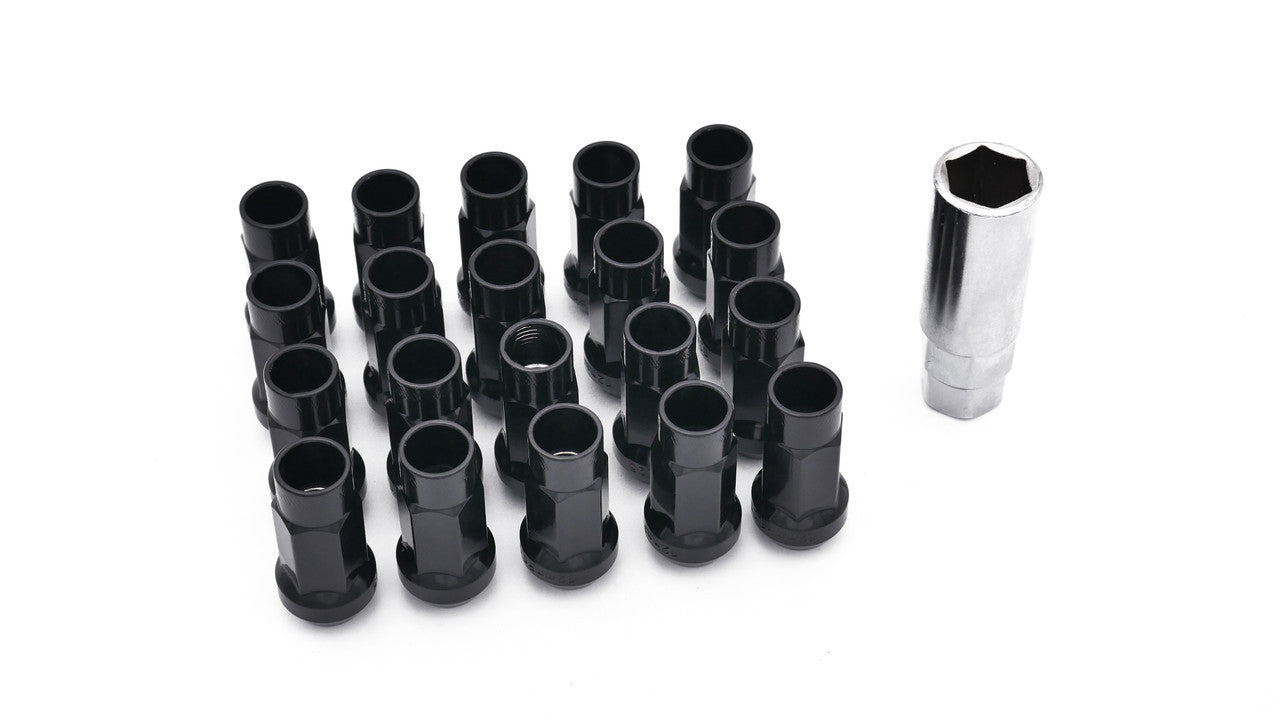 ISR Performance Steel 50mm Open Ended Lug Nuts M12x1.50 - Black