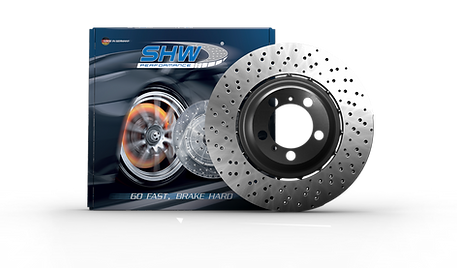 SHW 2003 Audi RS6 4.2L Right Front Cross-Drilled Lightweight Brake Rotor