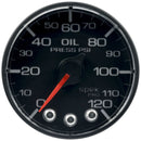 2-1/16" OIL PRESSURE, 0-120 PSI, STEPPER MOTOR, SPEK-PRO, NO O-RING, BLACK DIAL, BLACK BEZEL, CLEAR LENS-2