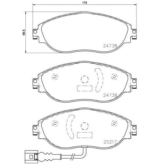 Brake Pads Front (340mm Rotor) - VW/Audi / 8V S3 / Mk7 / GTi / Golf / Alltrack / Golf R & more | 5Q0698151K-BRE