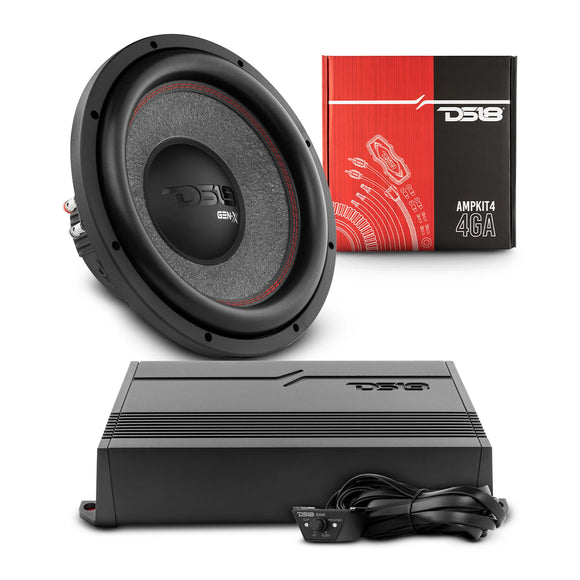 DS18 Car Audio Bass Package 12in Subwoofer + Monoblock Amplifier