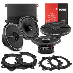 DS18 Premium Coaxial Speakers 6.5in + 6x9in with Amplifier and OEM Adapters