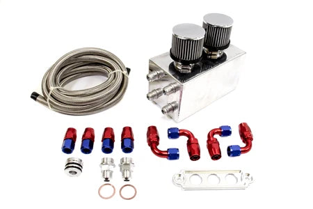 PLM Power Driven Universal Oil Catch Can Kit Breather Tank