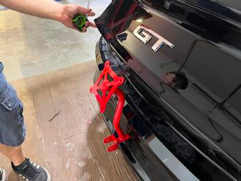 BMR 2015-2025 Ford Mustang Bolt-On Parachute Mount - Red