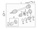 Porsche CV Joint Boot - Genuine Porsche 9P1407282A-3