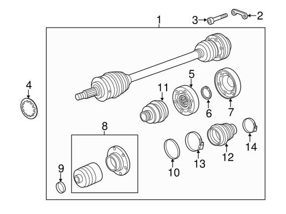 Porsche CV Joint Boot - Genuine Porsche 9P1407282A
