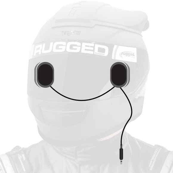 Rugged Radios Alpha Audio Speaker Pods - Velcro Mounting and Gel Ear Pods - Stereo & Mono 3.5mm