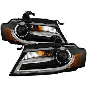 Spyder Audi A4 09-12 Projector Headlights Xenon/HID Model Only - DRL LED Blk PRO-YD-AA408-HID-DRL-BK