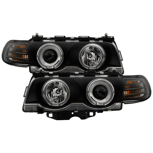 Spyder BMW E38 7-Series 99-01 Projector Headlights 1PC Xenon- LED Halo Blk PRO-YD-BMWE3899-HID-HL-BK
