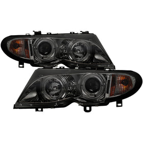 Spyder BMW E46 3-Series 02-05 4DR Projector Headlights 1PC LED Halo Smke PRO-YD-BMWE4602-4D-AM-SM