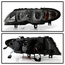 ( Spyder Signature ) BMW E46 3-Series 02-05 4DR Projector Headlights 1PC - LED Halo - Smoke - High H1 (Included) - Low H7 (Included)-4