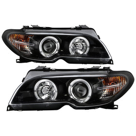 Spyder BMW E46 3-Series 04-06 2 DR Projector Halogen Model- LED Halo Blk PRO-YD-BMWE4604-2DR-HL-BK