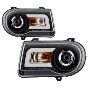 Spyder Chrysler 300C 05-10 Projector Headlights LED DRL Black High/Low H7 PRO-YD-C300C-DRL-BK