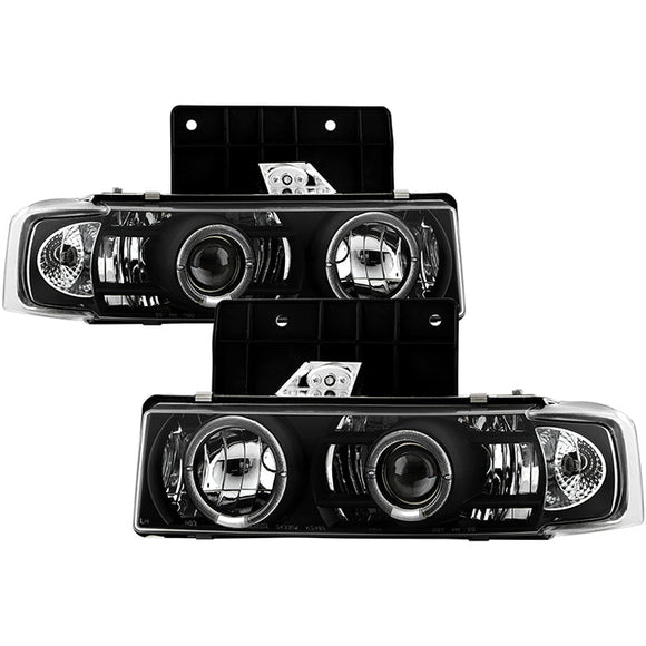Spyder Chevy Astro 95-05/GMC Safari 95-05 Projector Headlights LED Halo Black PRO-YD-CA95-HL-BK