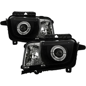 Spyder Chevy Camaro 10-13 Projector Headlights Dual Halo LED Halo Blk High/ PRO-YD-CCAM2010-HL-BK