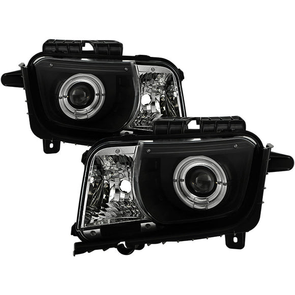 Spyder Chevy Camaro 10-13 Projector Headlights Dual Halo LED Halo Blk High/ PRO-YD-CCAM2010-HL-BK