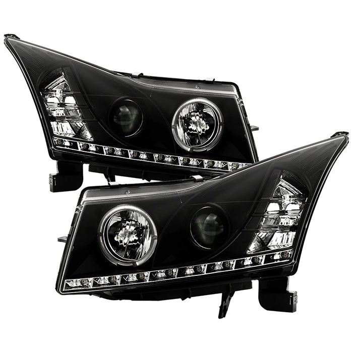 Spyder Chevy Cruze 11-14 Projector Headlights LED Halo -DRL Blk High H1 Low H7 PRO-YD-CCRZ11-DRL-BK