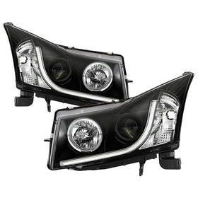 Spyder Chevy Cruze 11-14 Projector Headlights Light Tube DRL Blk PRO-YD-CCRZ11-LTDRL-BK