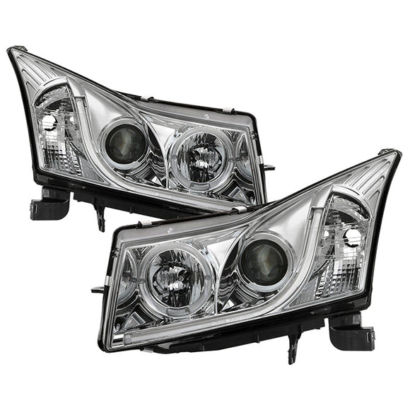 Spyder Chevy Cruze 11-14 Projector Headlights Light Tube DRL Chrm PRO-YD-CCRZ11-LTDRL-C