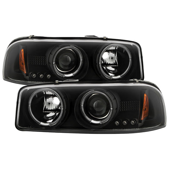 Spyder GMC Sierra 1500/2500/3500 99-06 Projector Headlights LED Halo LED Black PRO-YD-CDE00-HL-BK