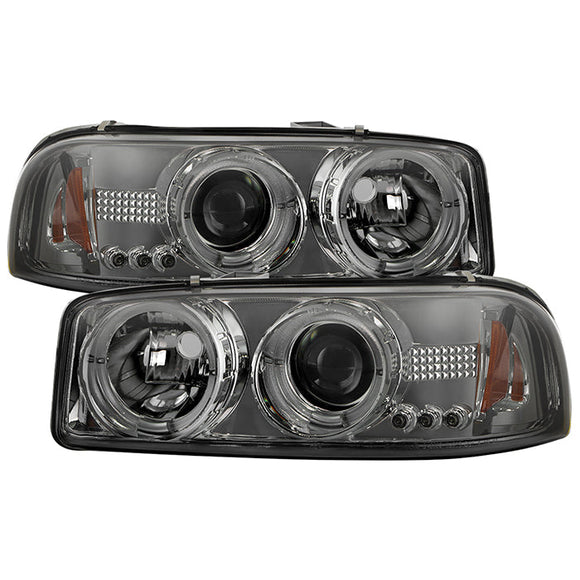 Spyder GMC Sierra 1500/2500/3500 99-06 Projector Headlights LED Halo LED Smoke PRO-YD-CDE00-HL-SMC